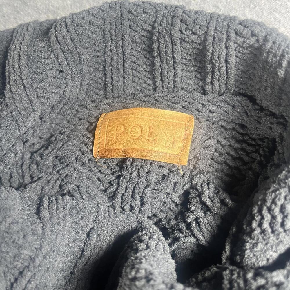 POL Women's Medium Gray Cable Knit Turtleneck “cozy” Sweater RN#133793 polyester - Picture 2 of 9